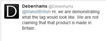 Debenhams-tweet Debenhams Tweet