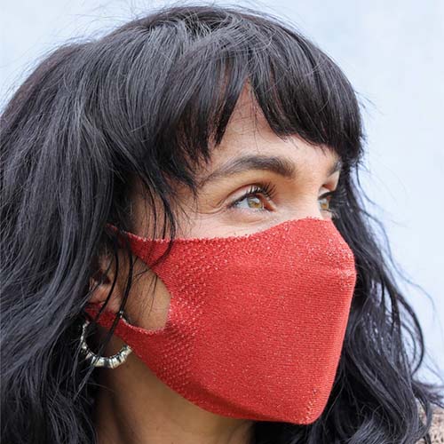 Knitted face masks made in Leicester