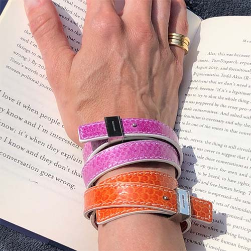 MMsZ British made jewellery, leather jewellery, handmade in london, handcrafted in britain, stylish bracelet jewellery, colourful jewellery,