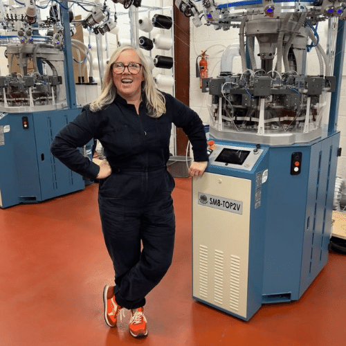 Shatex-Factory-Images-Seamless-knitting-machines-Kate Kate Hills in a textile knitting factory