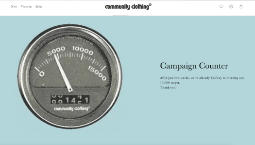Community Clothing used a timer GIF to create a sense of urgency